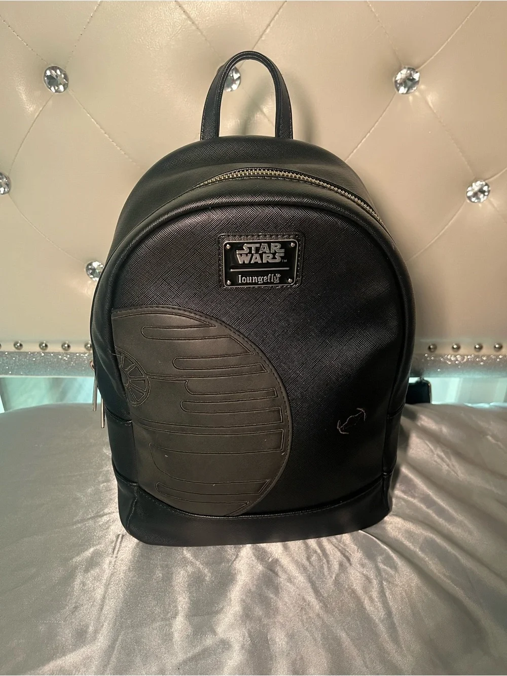 Loungefly Star Wars Black Mini Backpack with Death Star Detail